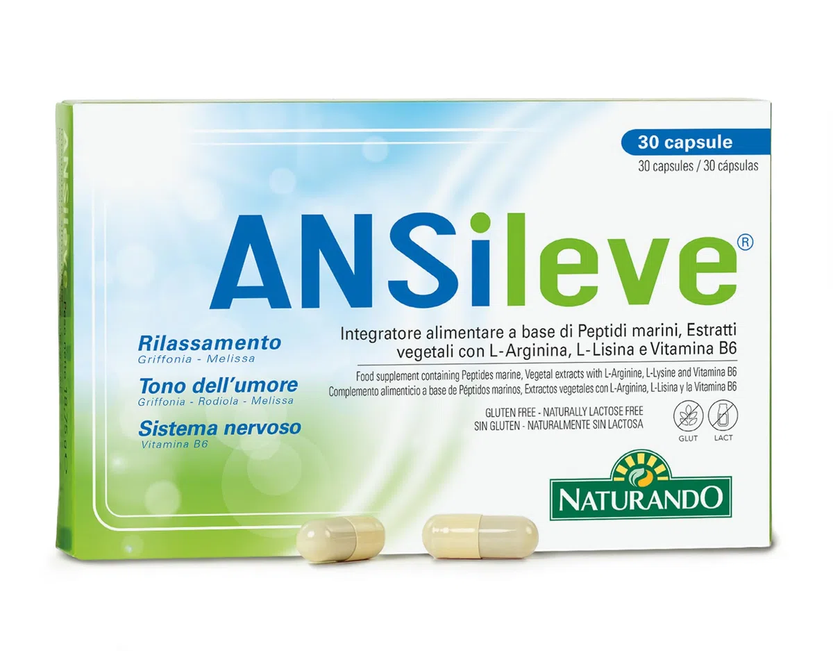NATURANDO ANSILEVE 30 CAPSULE - Integratore alimentare per favorire il rilassamento e il benessere mentale.