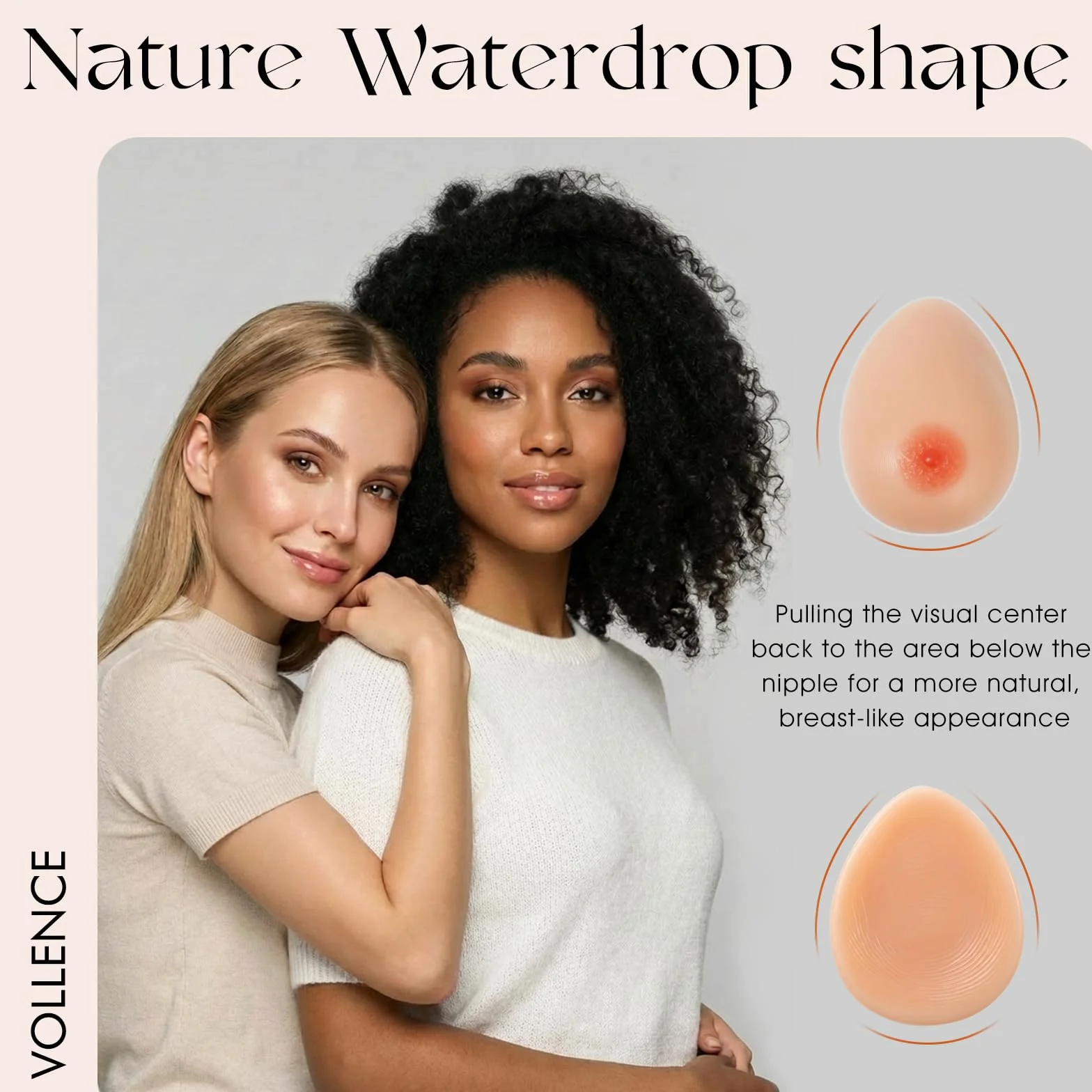 Vollence E berretto in silicone Breast Shape falso Boobs concavo reggiseno cuscino mastectomia transgender cosplay travestito - nudo