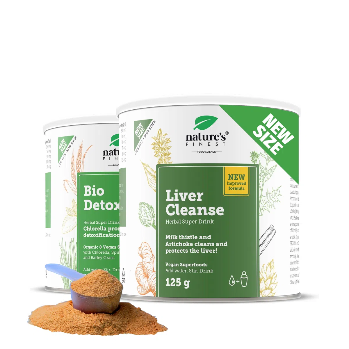 Nature's Finest Fegato Sano 250g per 1 mese - BIO Detox e Liver Cleanse - Mix Superfood Naturale con Cardo Mariano, Estratto di Carciofo, Spirulina, Clorella