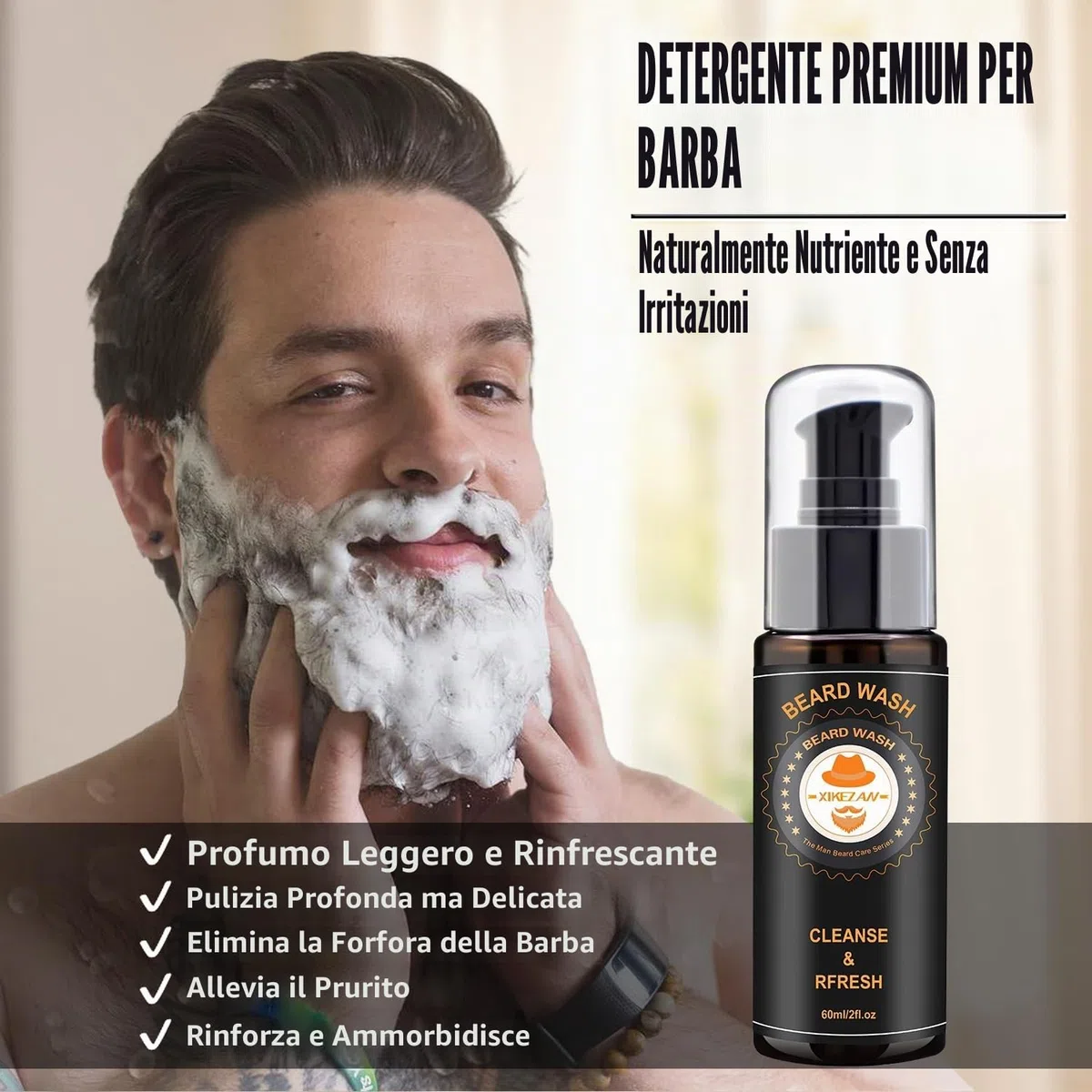 Kit Barba Uomo,Regalo Uomo Set Barba con Shampoo Barba,Balsamo per Barba,Balsamo Barba,Olio Barba,Rullo,Modello,Pettine,Spazzola,Forbici,Regali Natale Lui Papa Fidanzato (16 ml (Confezione da 10))