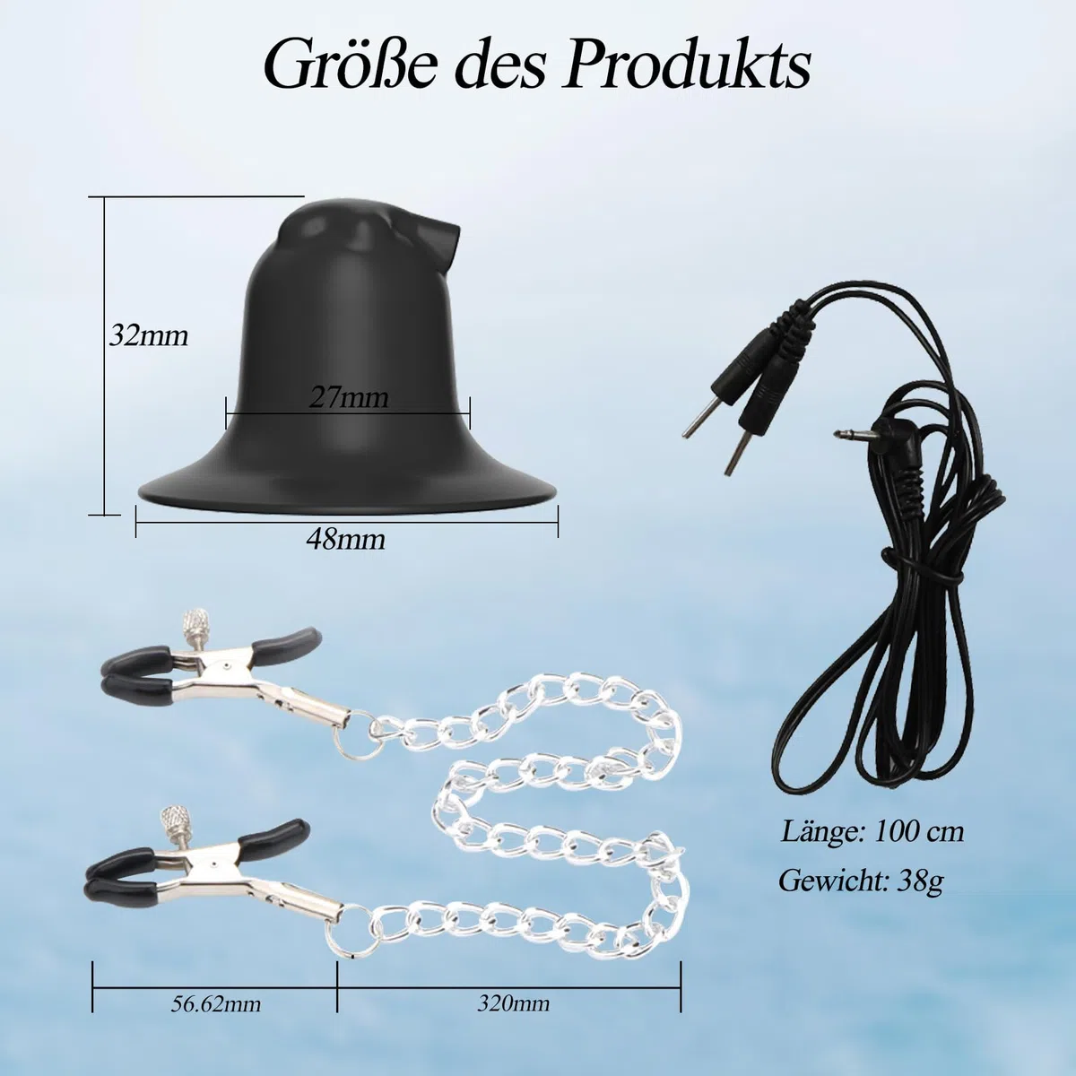 BDSMYEE Set di Giocattoli Elettrici per Capezzoli, Succhia Cloride Stimolatore per Donna con 19 Modalità, Morsetti per Capezzoli con Catena Giocattoli Sessuali SM Bondage
