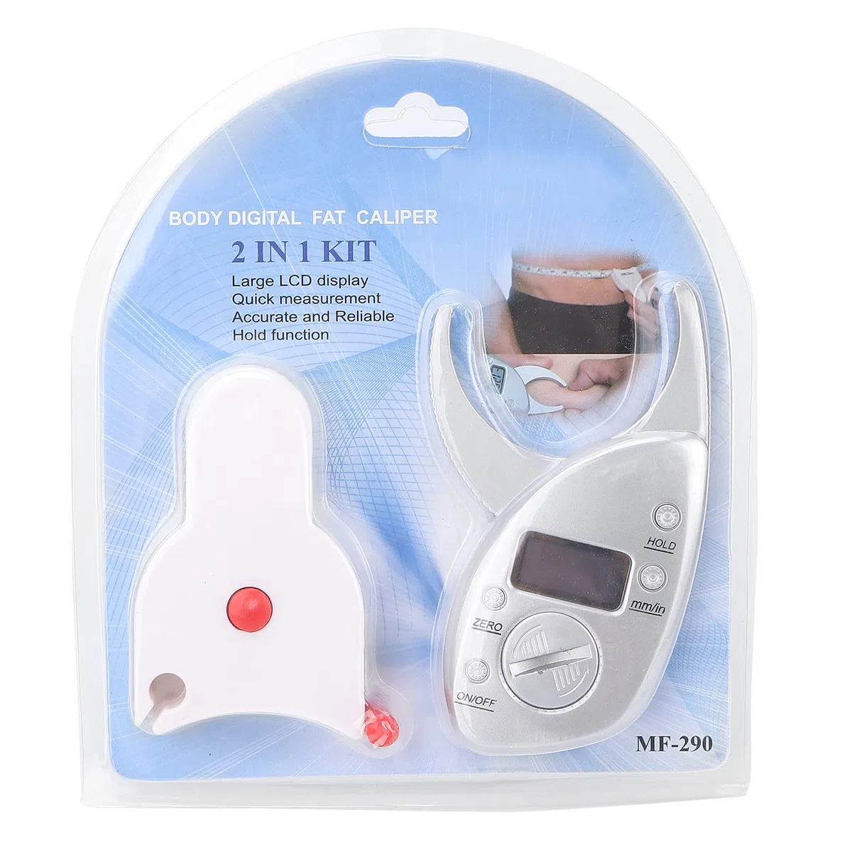 Calibro Elettronico per Grasso Corporeo, Calibro per Grasso Corporeo con Display LCD, Strumento per Misurare il Grasso Corporeo, Analizzatore di Pieghe della Pelle, Metro a Nastro per il Corpo, Pinze