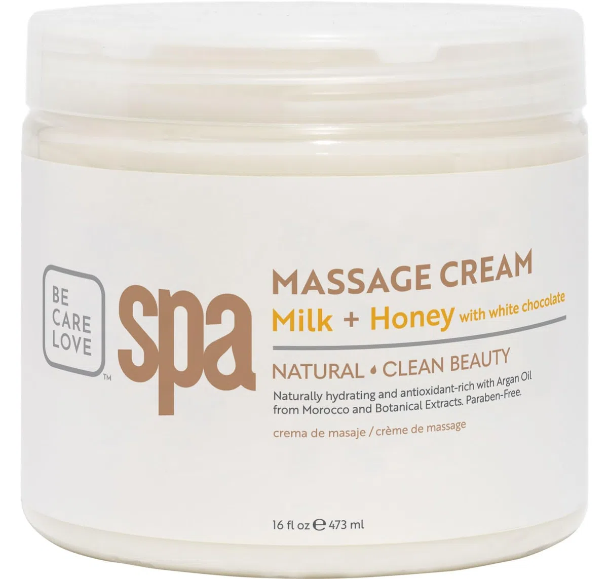 Bio Creative Lab Spa Massage Cream, Milk Honey and White Chocolate, 470ml