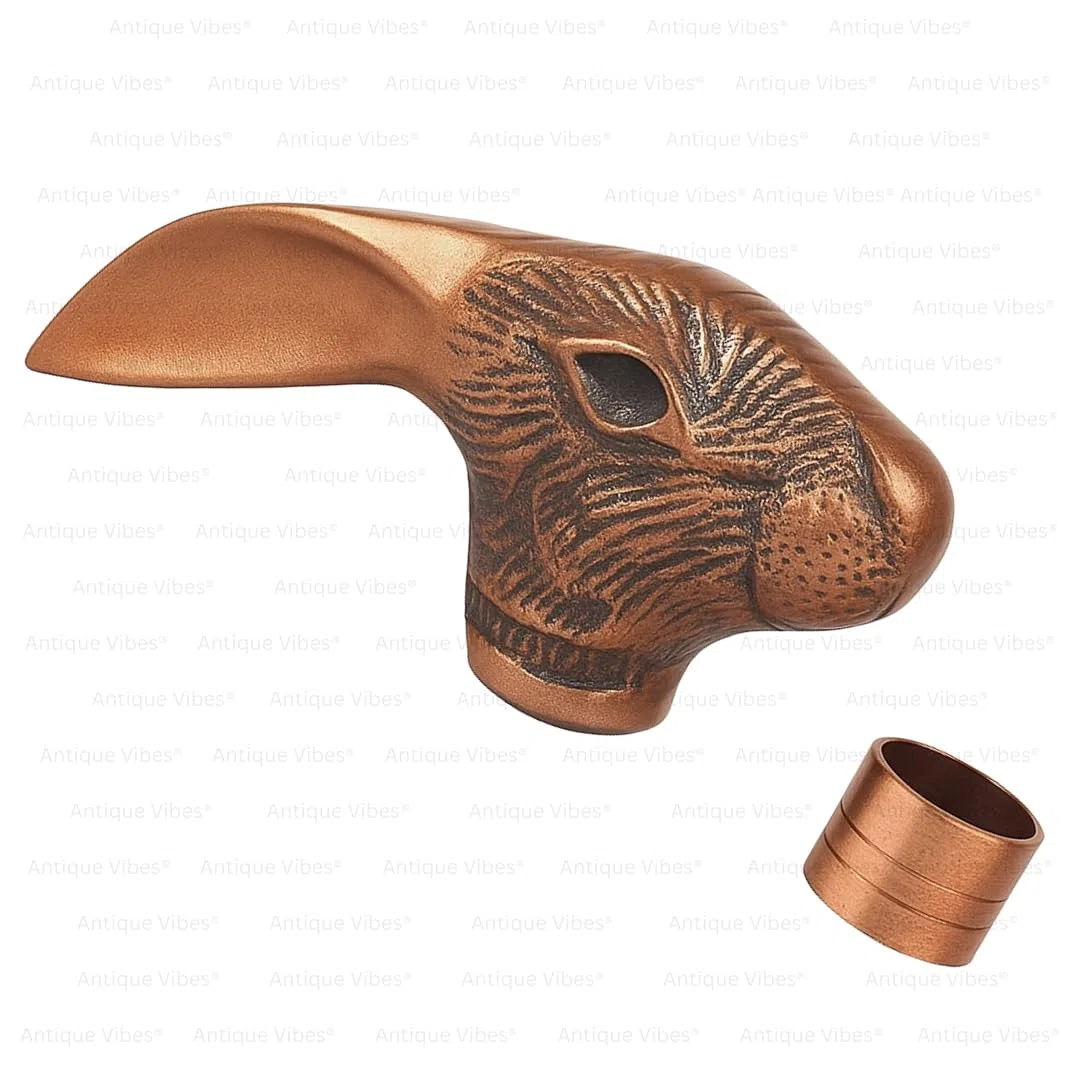 Manico vintage per bastone da passeggio, manico di ricambio per canne in legno, accessorio classico per canna fai da te, puntale in metallo con ghiera