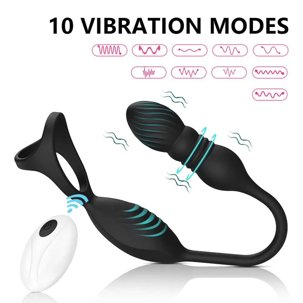 Vibratore per Uomo Anal Plug Analesex Toy con Anello Pene,Vibratoreper Uomo Professionale Prostata Vibratore Dildo Plug anale-dilatatore uomo, Stimolatore Prostata per Lui Sex toys sessuali per uomini