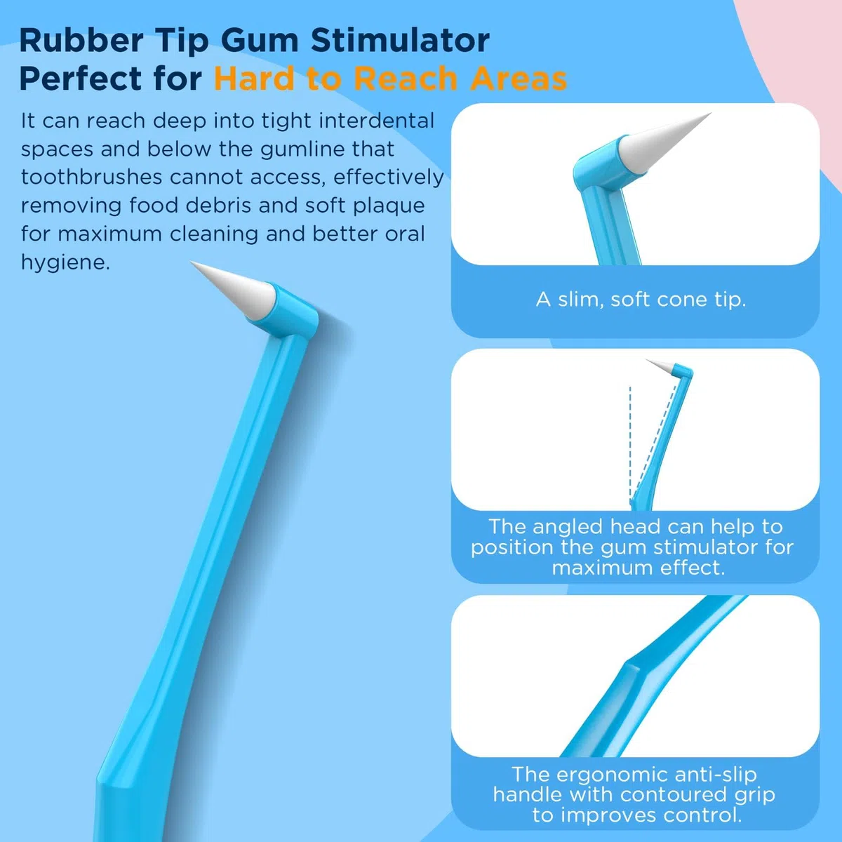 Fregum Stimolatore gengivale - Stimolatore per punte in gomma, 6 pezzi