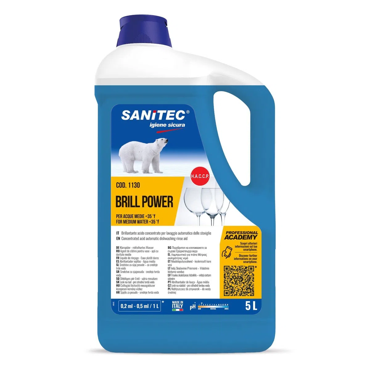 Sanitec Brill Power Brillantante Per Lavastoviglie Da 5 Chili