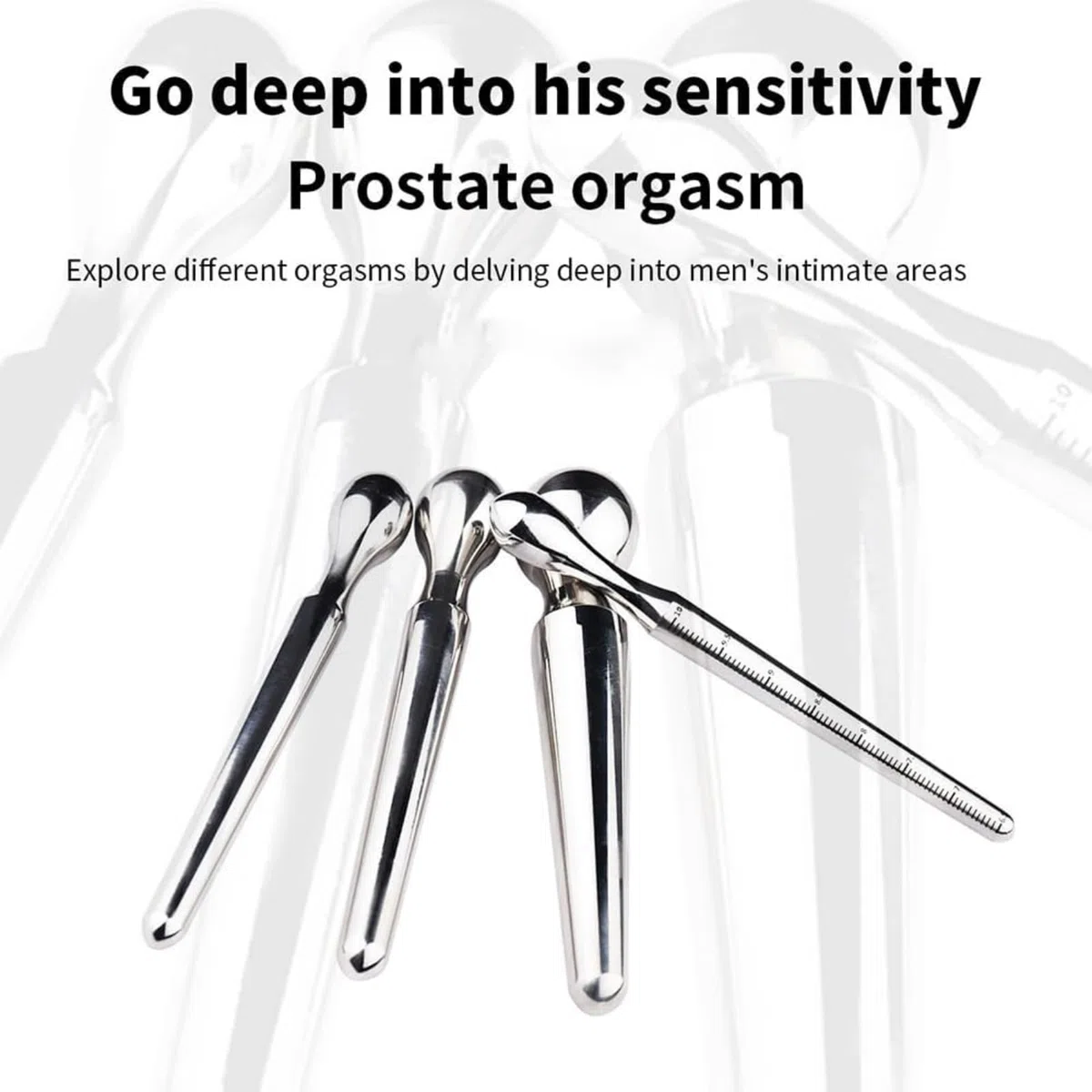 Dilatatore uretrale in acciaio inossidabile - plug per pene per giocattoli sessuali SM - sonda e stimolatore uretrale - catetere uretrale per il massaggio prostatico negli uomini(S)