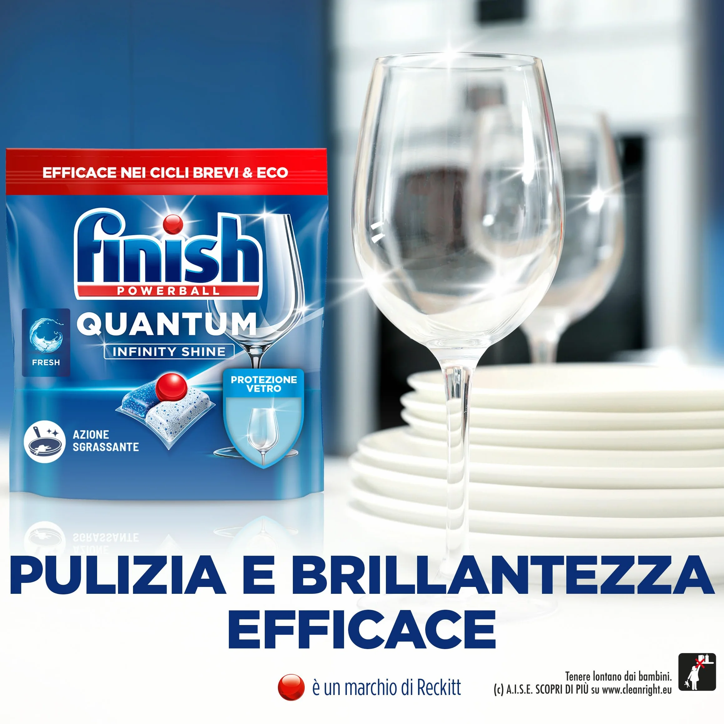 Finish Quantum Infinity Shine Pastiglie Lavastoviglie, 120 Capsule Lavastoviglie, Detergenti per Lavastoviglie per una Pulizia e Brillantezza Efficace