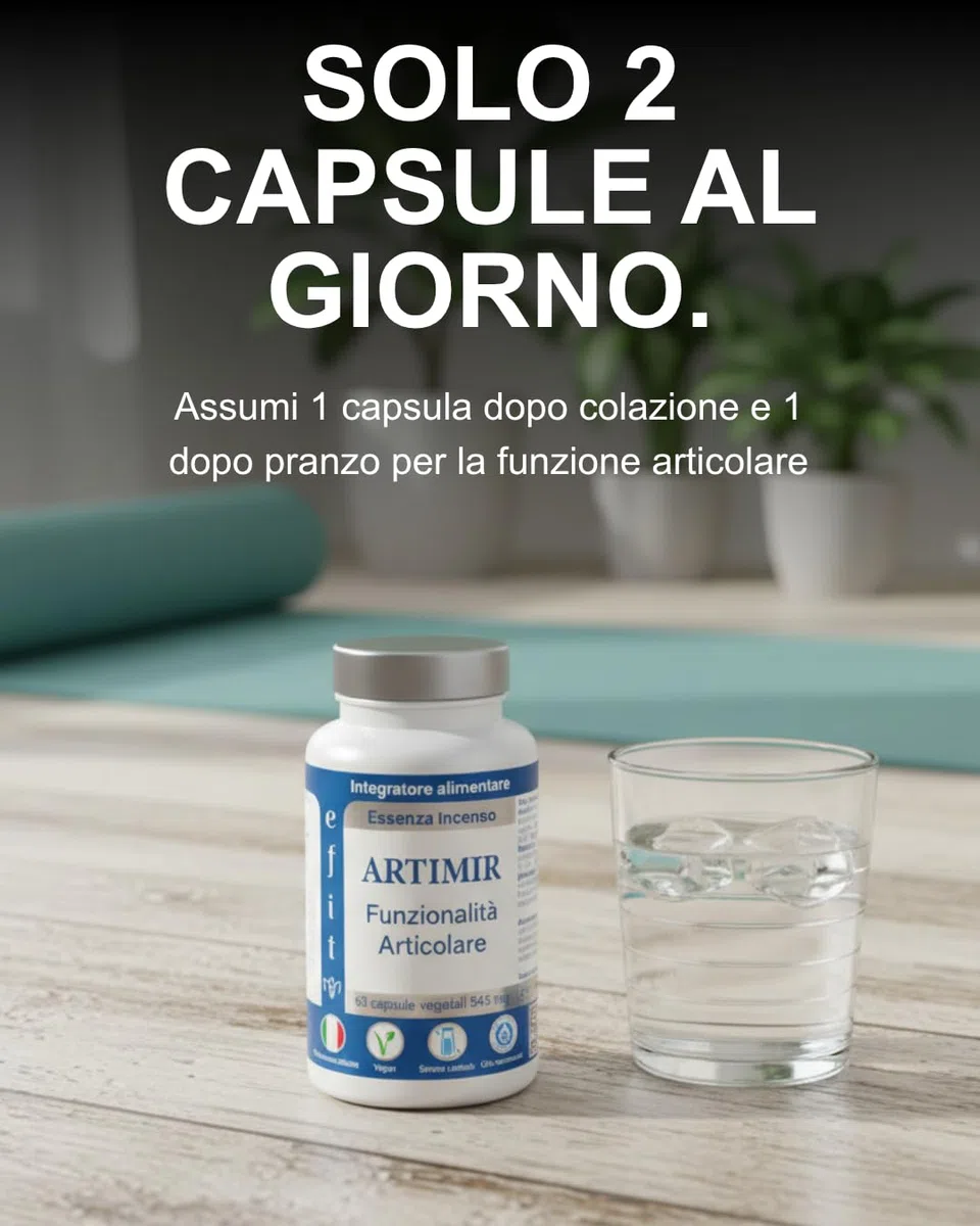 EFIT ARTIMIR Glucosamina MSM Acido Ialuronico - Integratore Articolazioni Alto Dosaggio con Boswellia Artiglio Diavolo Bromelina - Supporto Cartilagine Ossa Tendini - 60 Capsule Made in Italy