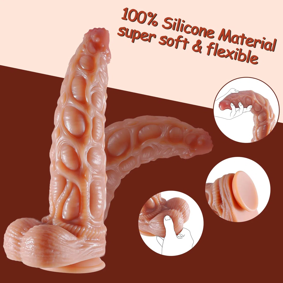 Dildo realistico con ventosa forte, 34,5cm, dildo gigante in silicone, morbido alieno, dildo anale, stimolazione della prostata, giocattolo sessuale per donne, uomini