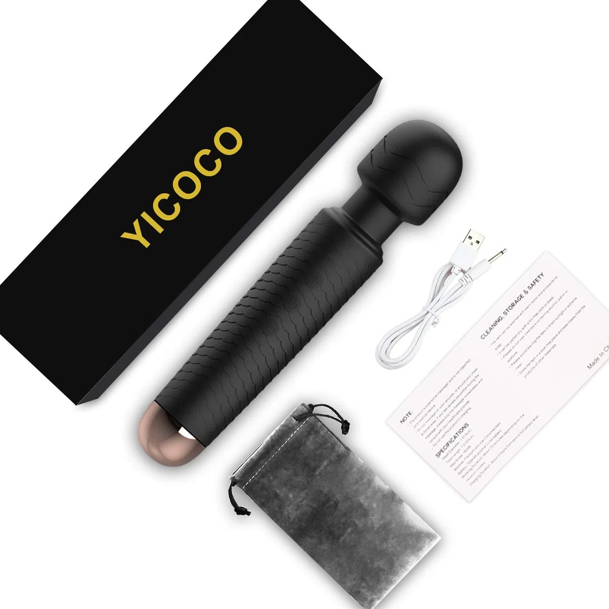 Sex Toys Massaggiatore personale vibratoreper donna, YICOCO vibratore massaggiatori elettrici a bacchetta con 25 potenti modalità di vibrazione per il massaggio rilassante e l'alleviamento