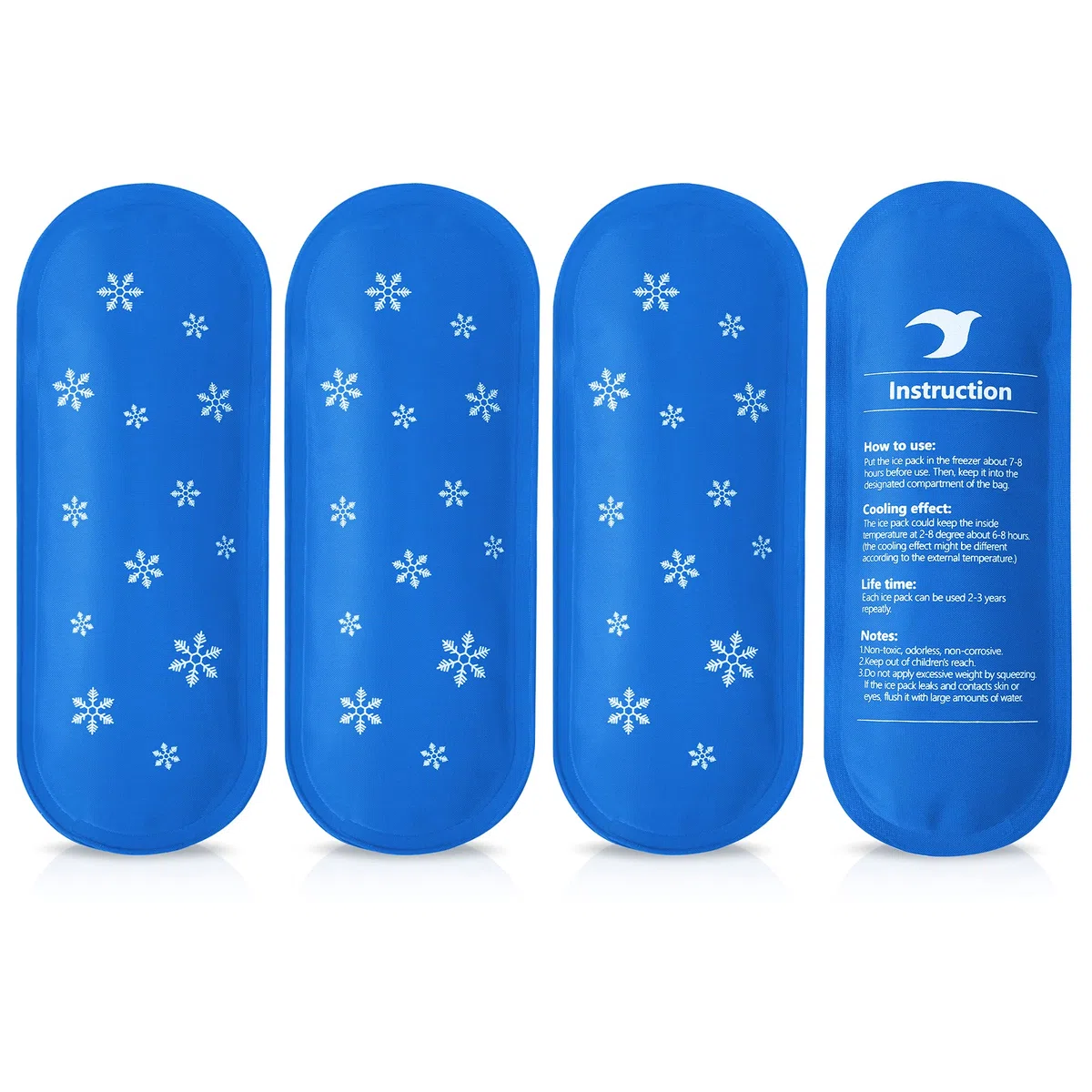 CURMIO 4pcs Ice Pack per borsa termica diabetico, gel riutilizzabile Ice Pack per insulina caso di viaggio