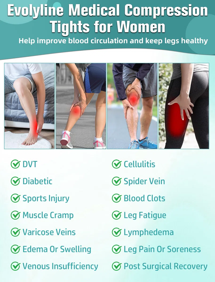 Collant a compressione medica per donne e uomini, 15-20 mmHg, collant a compressione a punta chiusa, opachi, supporto graduato, calze a compressione per vene varicose, edema, allattamento in