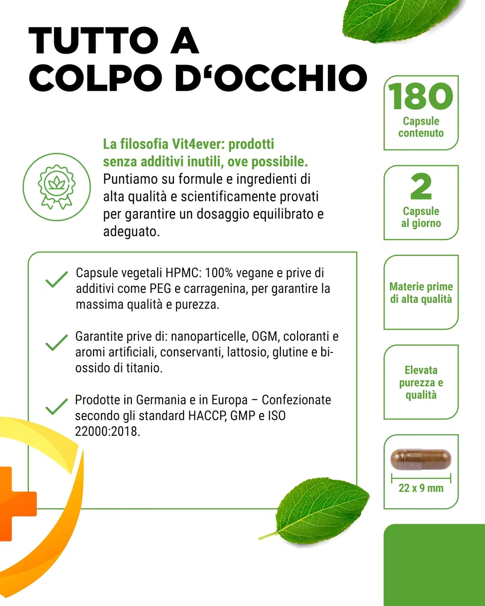 Sistema Immunitario Complex alto dosaggio - 180 Capsule per 90 giorni - 500 mg di Echinacea, Kalmegh, Rosa Canina, Vitamina C, L-Istidina, Zinco e Selenio - Vegano, senza additivi inutili