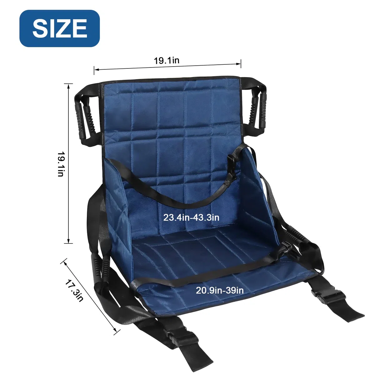 LOSCHEN Tracolla per ascensore scale, cinghie di trasferimento con 4 maniglie per sollevare anziani, andare al piano di sotto facilmente, cinghia regolabile, resiste a 220 bls (blu navy)