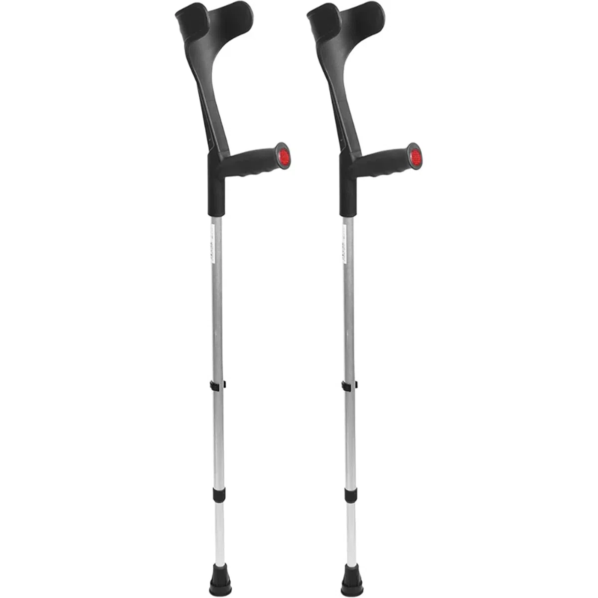 PEPE Mobility Stampelle Ortopediche Regolabili (x2 Unità), Coppia Canadesi Antiscivolo, Nero - Prodotto in Europa