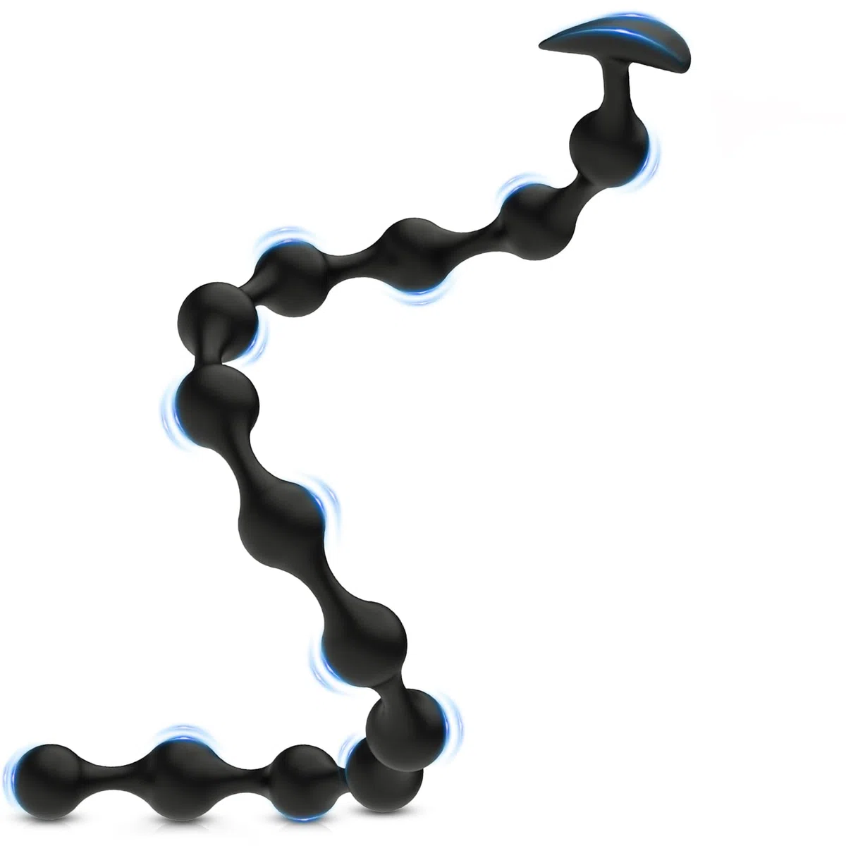 BDSMAGE Plug anale in silicone con 13 palline, Plug anale con catena anale e perline anali per uomini e donne, Dildo anale extra lungo, Gancio anale, Masturbatore anale (B)