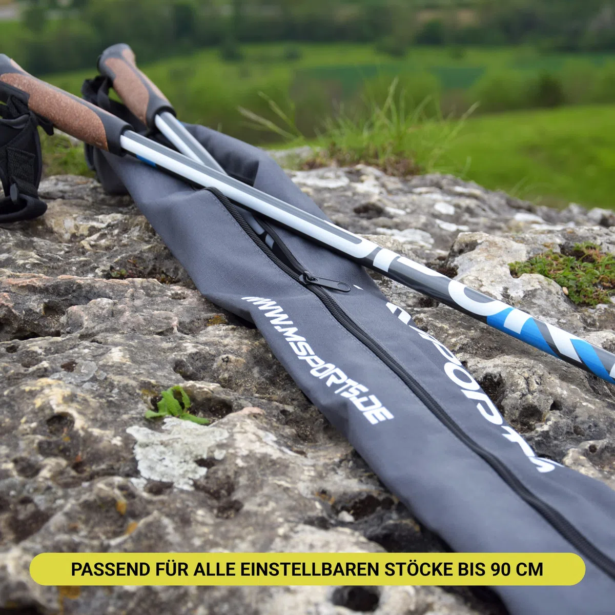 MSPORTS Nordic Walking - Borsa pieghevole per bastoni nordic walking di alta qualità, super leggera