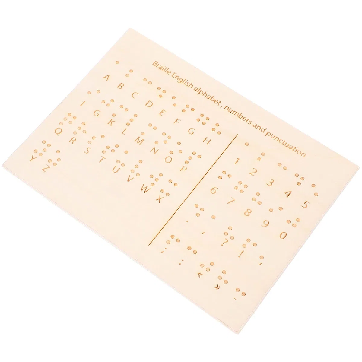 EXCEART Tavola Braille in Legno Beige per Decodifica e Scrittura, Design Leggero e Funzionale, Strumento Didattico per Apprendimento Braille per Non Vedenti