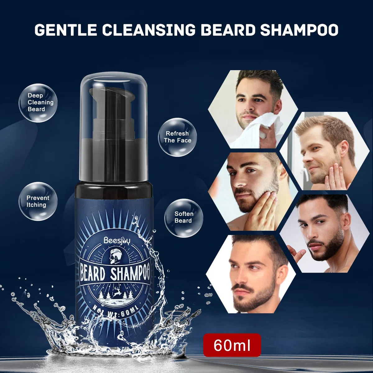 Beesjuy 11 In 1 Kit Barba per Uomo, Kit Barba Uomo Professionale, con 30ML Olio per Barba, 60ML Shampoo per Barba, 40g Balsamo per Barba,Pettine, Spazzola per Barba,Forbici, Regali di Natale Uomo