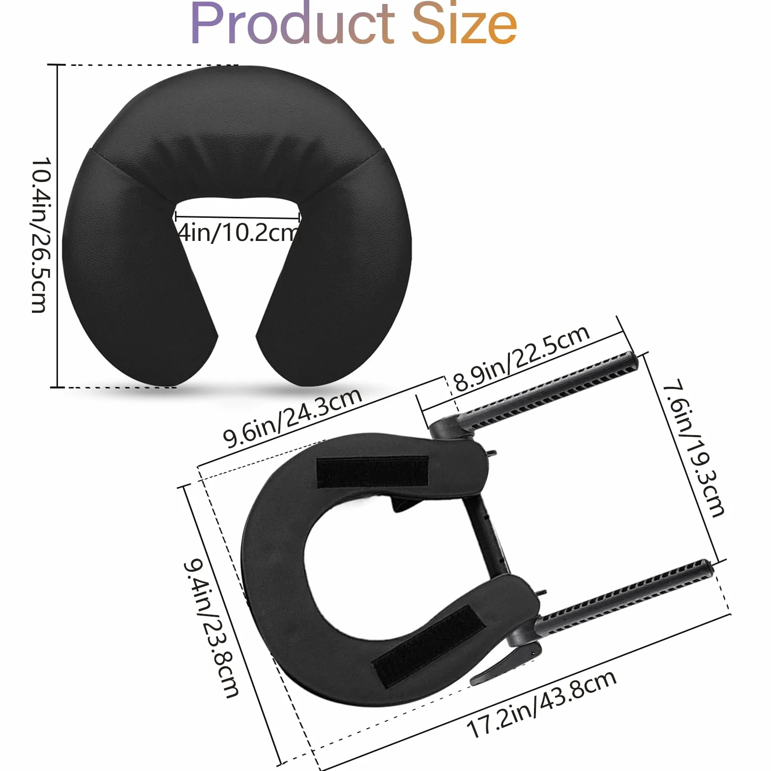 Poggiatesta Per Lettino Da Massaggio,Lettino da Massaggio Poggiatesta di Ricambio Regolabile Cuscino a Forma di U per Lettino di Bellezza Universale con Set di Cuscini Elastici per il Viso Nero