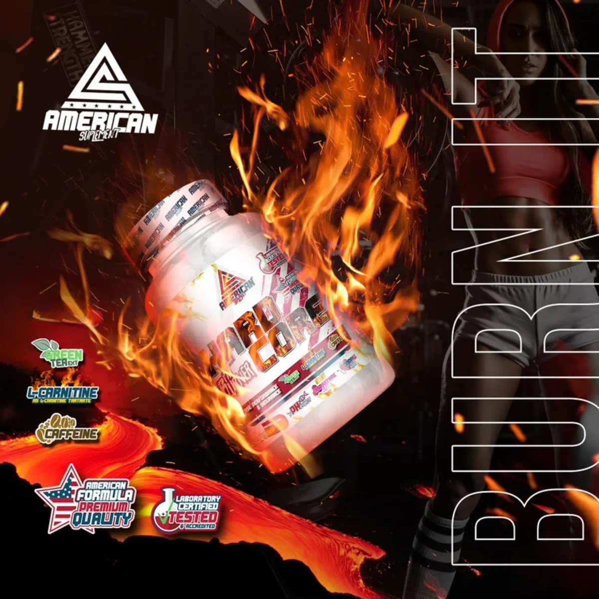 HardCore Supporto alla Definizione | Formula con Taurina e L-Carnitina | Ideale per Sportivi e Attività Fisica | Supporto per Routine Attiva | 60 Capsule