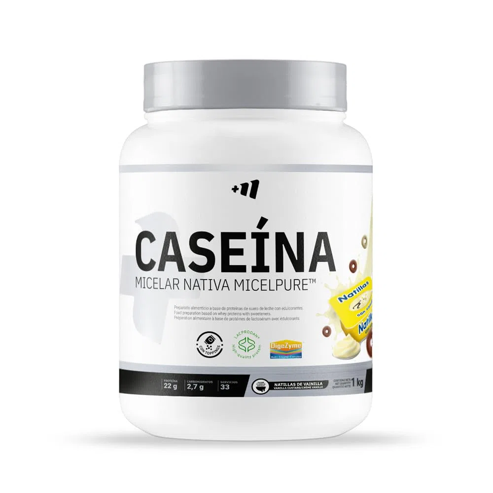 Caseina micellare - 1 Kg - Gusto crema pasticcera Vaniglia - Proteine ​​della caseina - Aumenta la Massa Muscolare - Rilascio prolungato di aminoacidi - Recupero Post Allenamento