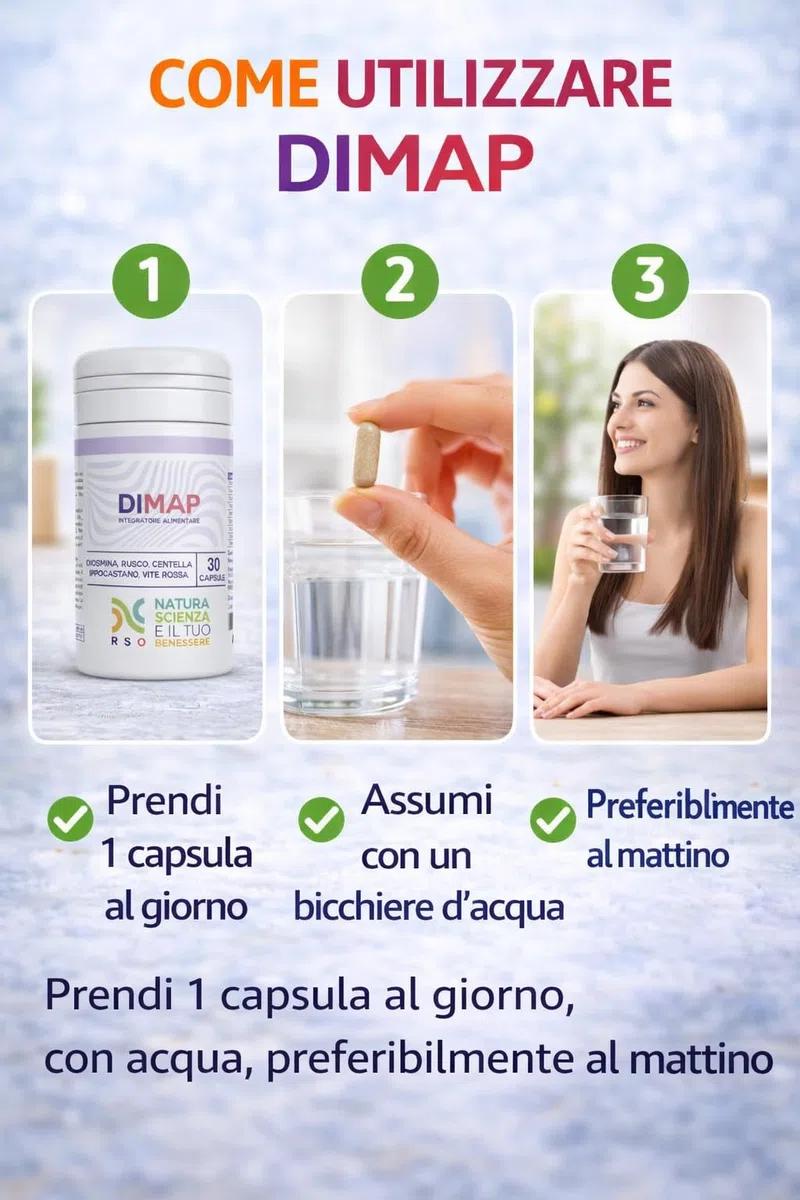 Integratore per Circolazione Gambe – Riduce Gonfiore e Pesantezza – Drenante Naturale con Diosmina, Rusco e Centella – 30 Capsule