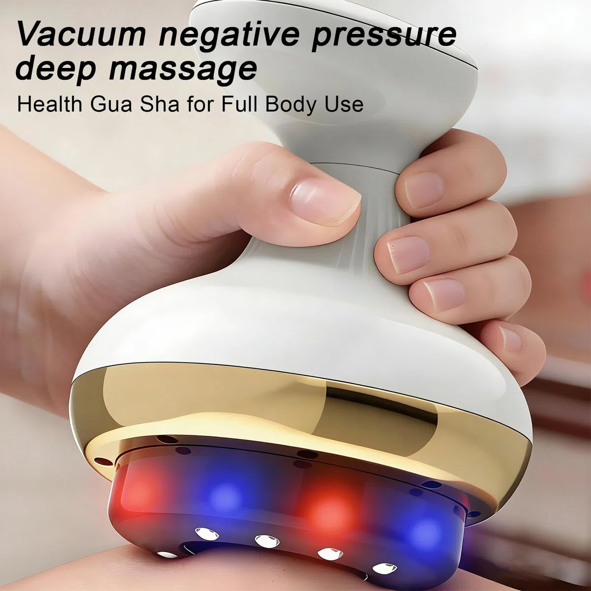 Massaggiatore elettrico 4 in 1 anti-cellulite, massaggiatore sottovuoto con funzione di calore, 9 livelli di intensità di aspirazione e riscaldamento, dispositivo Gua Sha per gambe, addome, braccia
