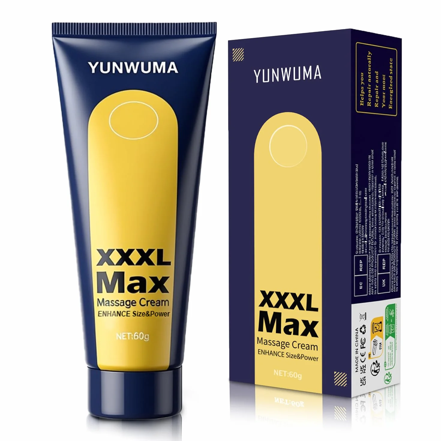 Crema per il pene XXL, per uomini, crema di ingrandimento e crescita per uomini, crema estensore per uomini, rende gli uomini più spessi, più lunghi e più forti, 60 g