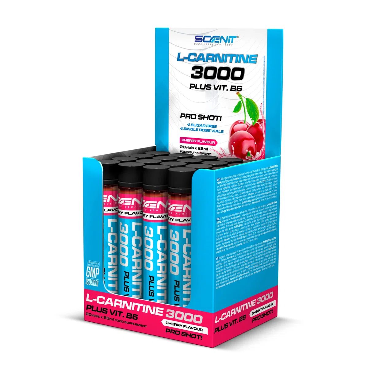 L Carnitina 3000 - L Carnitina Liquida 20 x 25 ml - Carnitina Liquida 3000 - Carnitina Liquida - L-Carnitina 3000 - L Carnitina Fiale - L Carnitina - l - Carnitina (20 unità da 25 ml) (Ciliegia)