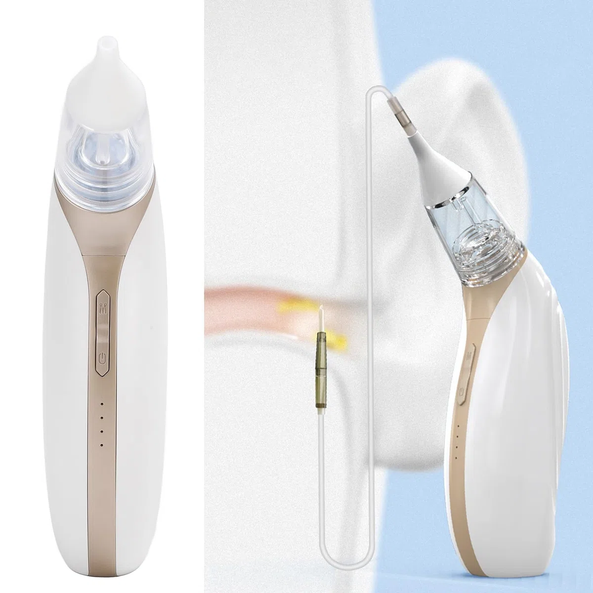 600mAh Ricaricabile Aspirazione Orecchio Elettrico 3 Velocità Regolabile Aspirapolvere per Rimozione Cerume Staccabile Cerume per Bambini e Cerume Earpick per Bambini