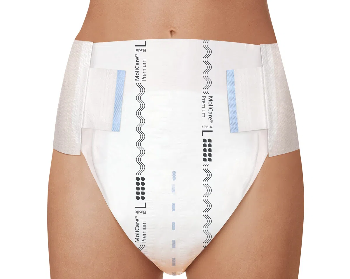 MoliCare Premium Elastic: pannoloni mutandina per incontinenza severa, per donne e uomini; 10 gocce, taglia L (circonferenza vita 115-145 cm), 14 pezzi