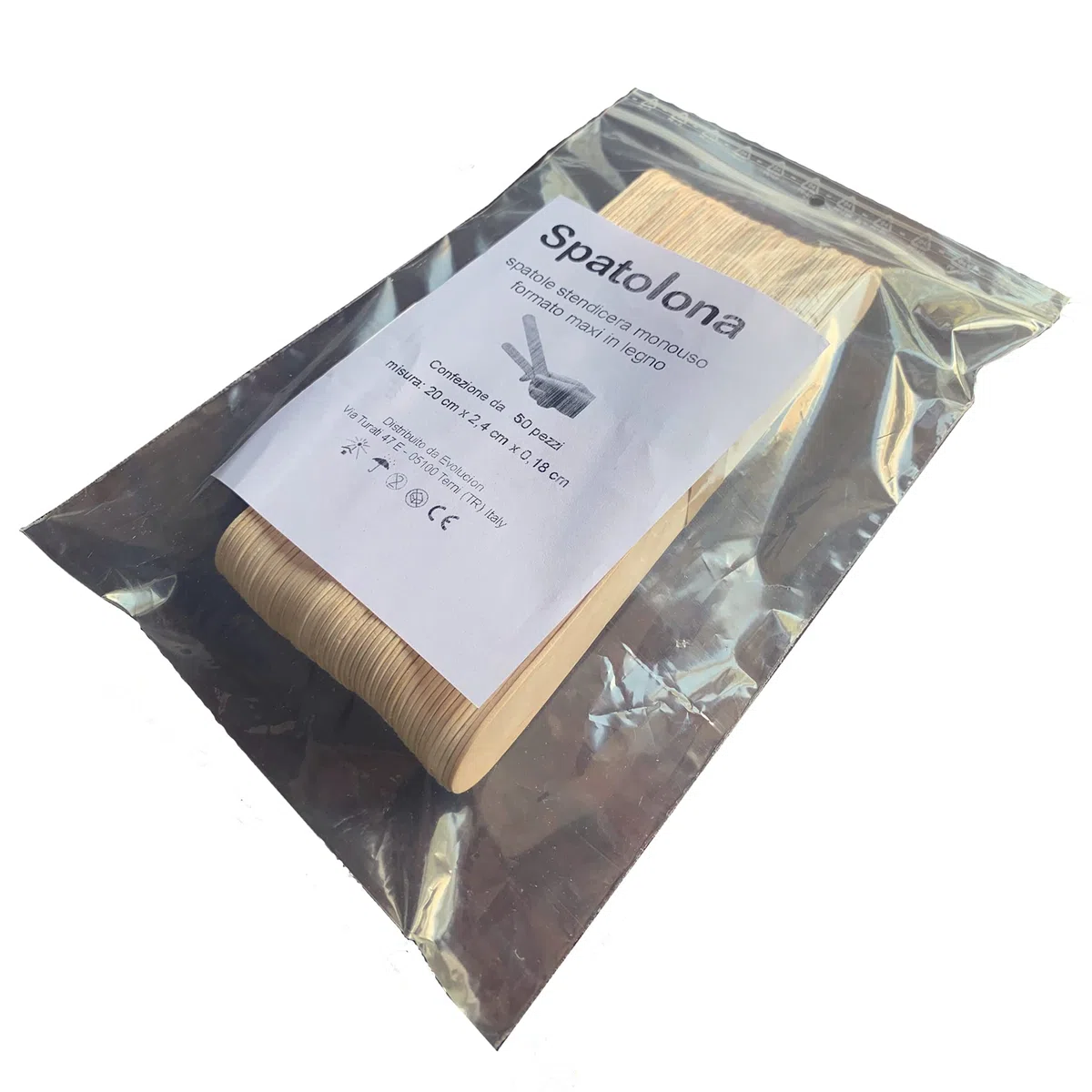 SPATOLONA Palette in legno grandi per ceretta brasiliana 20 x 2,4 cm. 50 spatole per depilazione e fai da te (50)
