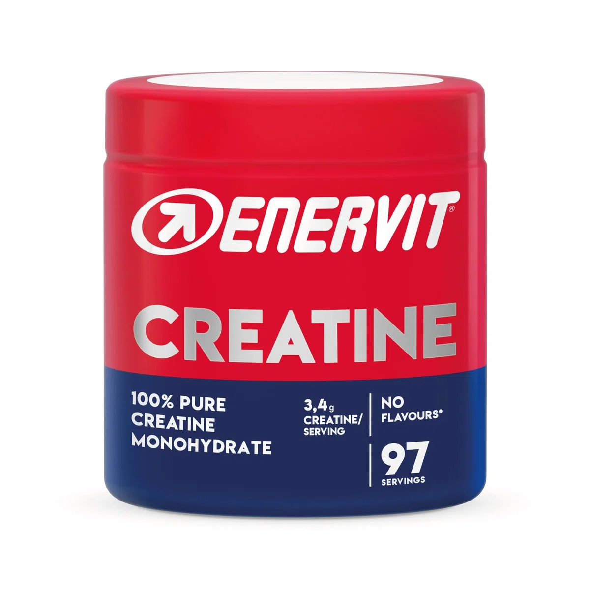 Enervit, Creatina Monoidrato Pura, Senza Aromi, Per Migliorare le Performance muscolare, 3,4g di Creatina per Porzione, Da Assumere nel Corso della Giornata, Vegan, Barattolo da 330g