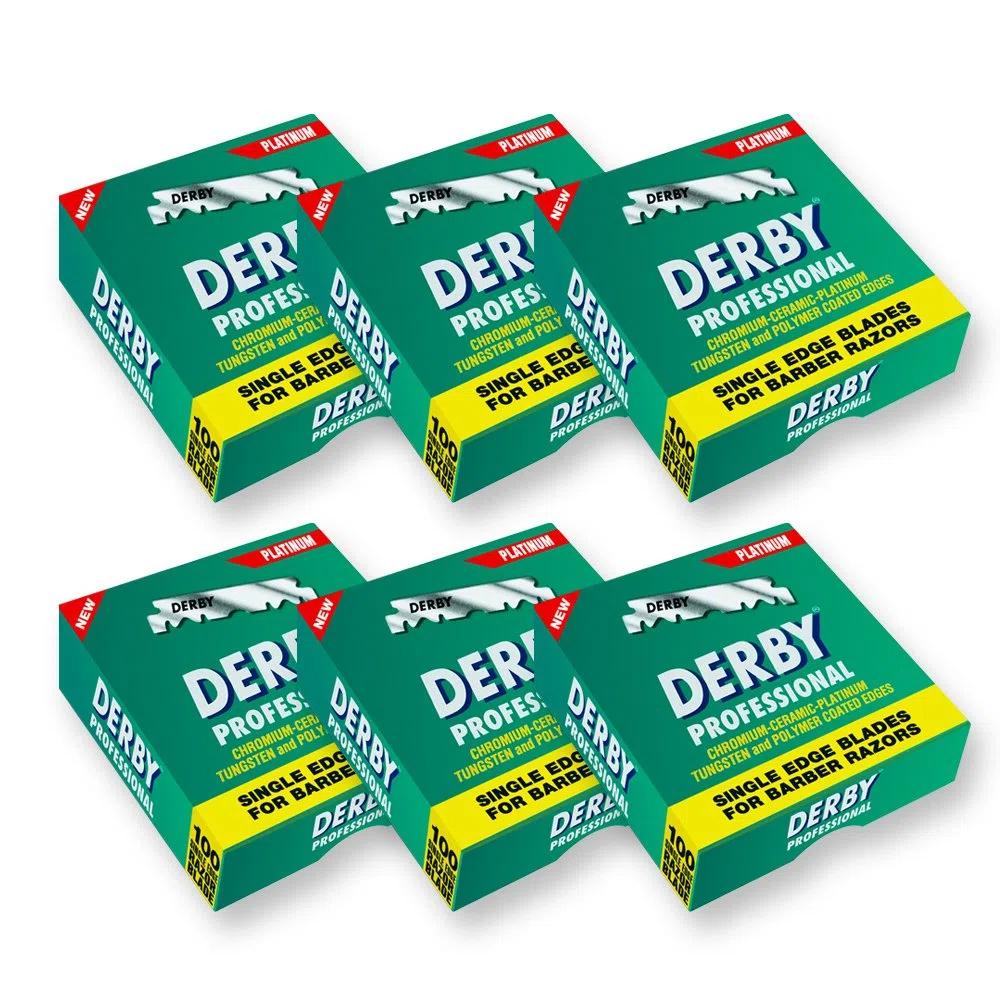 600 MEZZE LAMETTE DA BARBA DERBY PRETAGLIATE