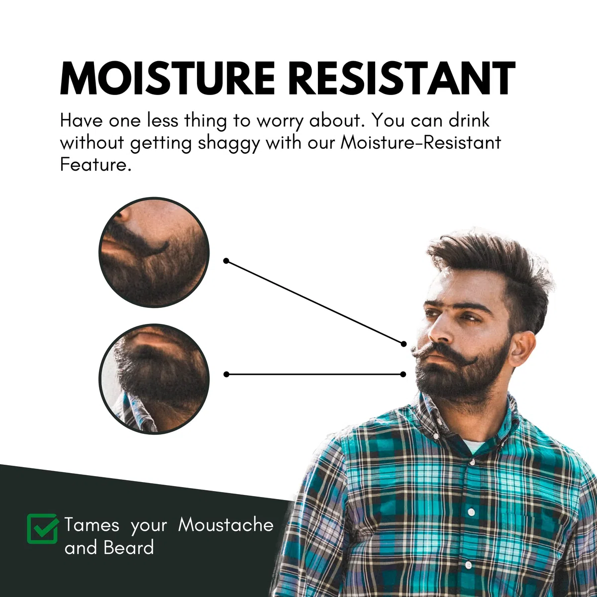Cera per baffi e barba, 15 ml, pettine tascabile, favorisce la crescita dei peli del viso, ideale per lo styling della barba per gli uomini con ingredienti naturali, tenuta forte e cera al profumo di