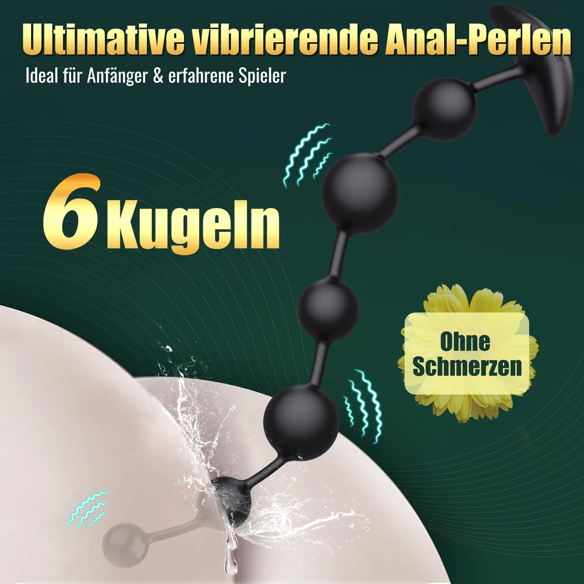 Vibratore Anale con 6 Palline Vibranti, Plug Anale-Dilatatore Donna Uomo Sex Toys, Stimolatore Prostata per Lui Massaggiatore Dildo Anale, Vibratore per Uomo Toys Sessuali Anal Plug Sexytoysys