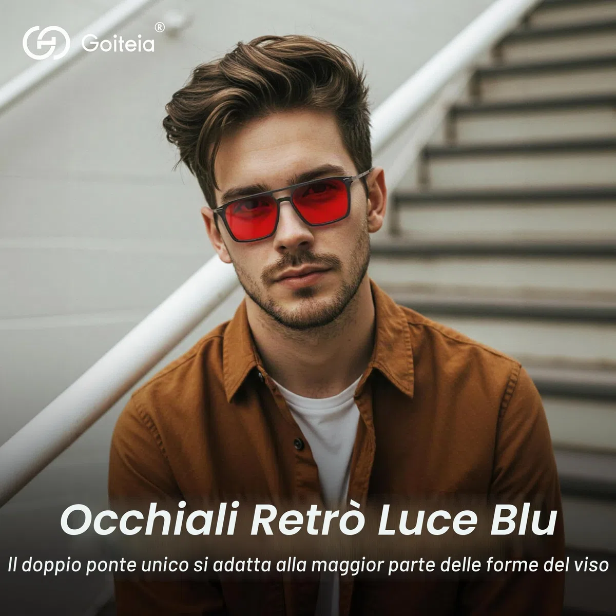 Goiteia occhiali rossi anti luce blu 100% – Blocca completamente la luce blu e verde – Pellicola AR a doppio strato – Allevia la fatica oculare, migliora il sonno