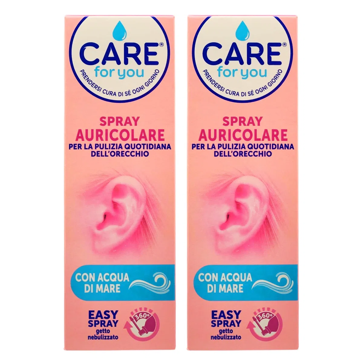 2x Spray Auricolare, Per La Pulizia Quotidiana Dell'Orecchio, Con Acqua Di Mare. Previene Ed Attenua i Disturbi Derivanti Da Una Eccessiva Produzione Di Cerume 100ml