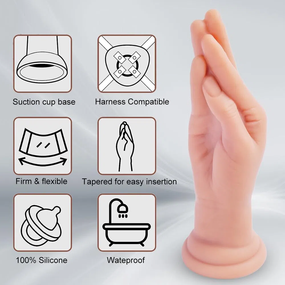 Realistico a Mano 24,5 cm Dildo Fisting in Silicone Liquido con Potente Ventosa Dildo Fist Grasso Mostro per Stimolazione Vaginale e Anale Giocattolo Sessuale per Piacere Femminile