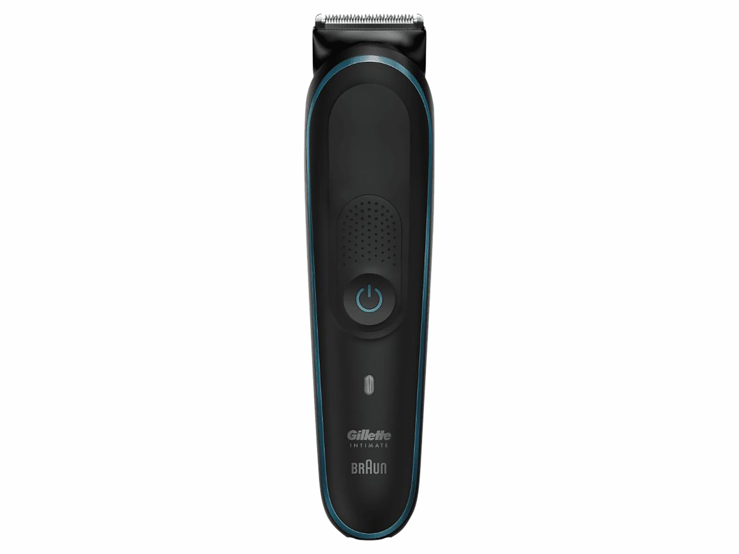 Gillette Intimate Trimmer uomo i5 per la zona intima, SkinFirst rasoio intimo uomo con lame affilate a vita, impermeabile, senza fili per applicazioni a umido e a secco