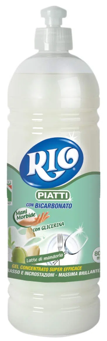 Rio - Bum Bum, Detersivo Piatti, con Bicarbonato - 5 flaconi da 800 ml [4 l]