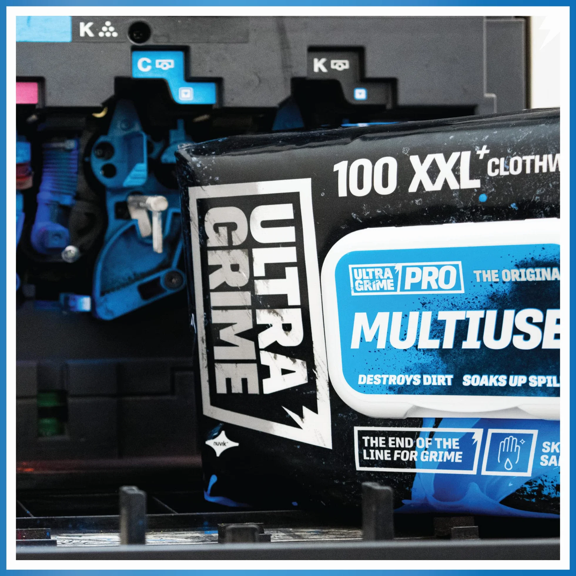 UltraGrime Pro multiuso Cleaning Wipes | Salviette industriali per rimuovere macchie di grasso, olio, vernice e inchiostro | 100 salviette umidificate XXL, 38 cm x 25 cm