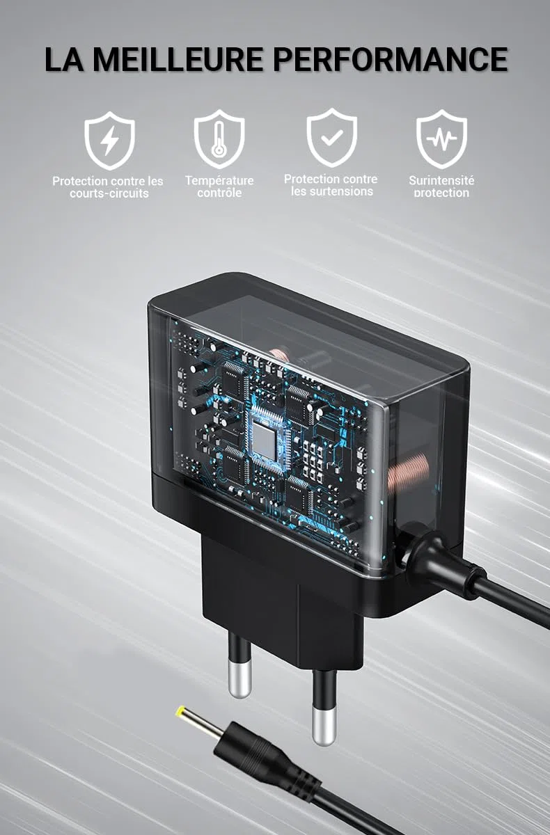 2,3 V Caricabatterie per tosaerba compatibile con Braun MGK3010 / MGK3020 / MGK3021 / MGK3210 / BT3000 / BT3020 - Cavo di alimentazione di ricambio per rasoio tipo 5511/5513/5516