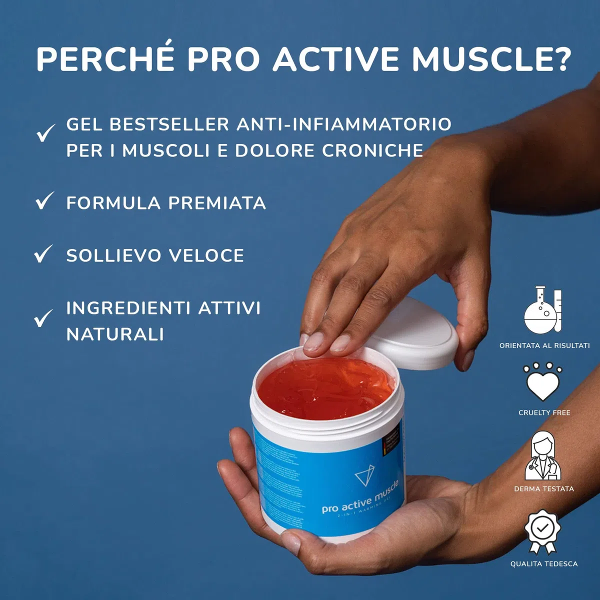 Nation of Strong Pro Active Muscle - 500ml Gel Ointment - Pomata Terapeutica Naturale - Gel per il Benessere Muscolare, con Estratti Naturali Lenitivi