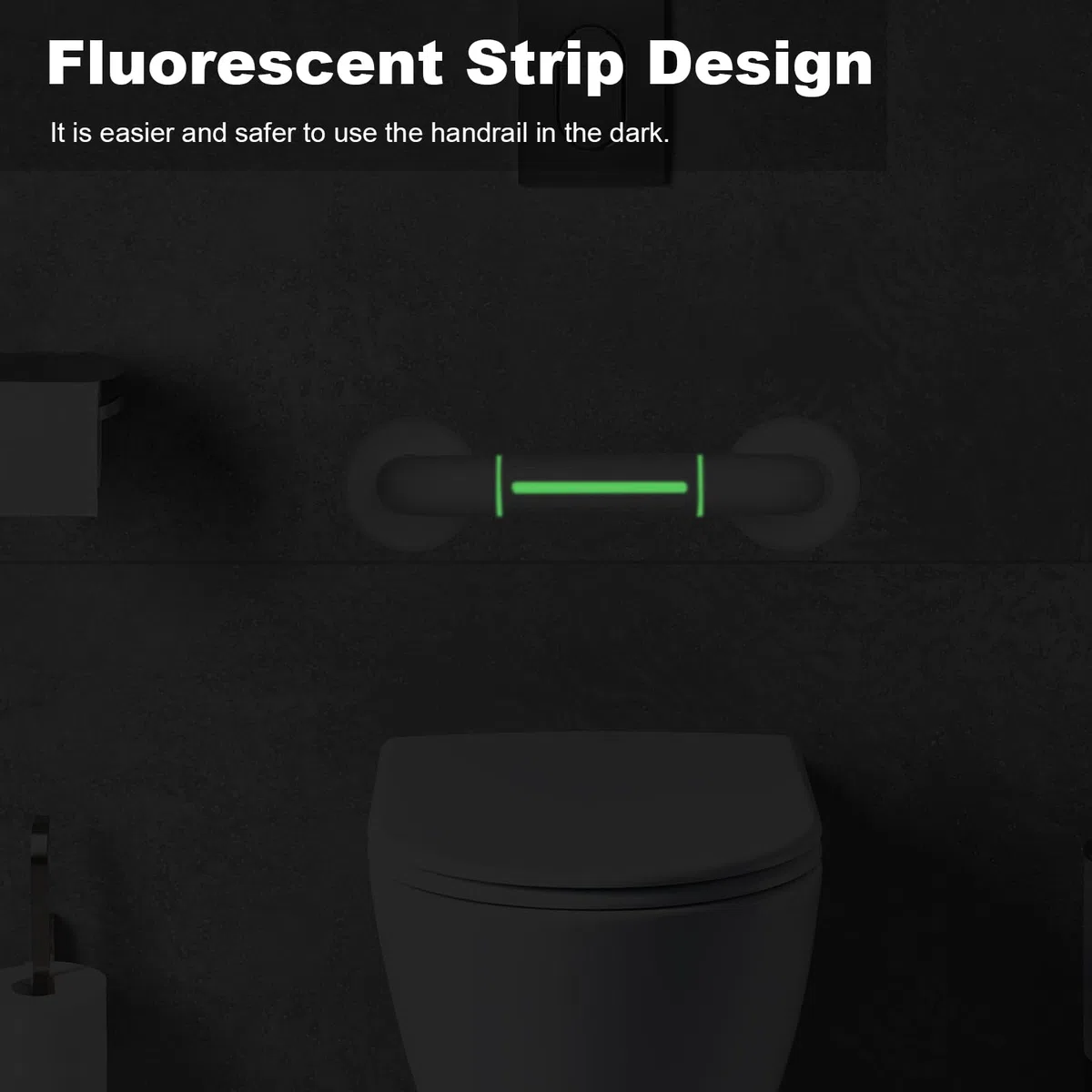 2 Pezzi Maniglione Bagno Antiscivolo, 30cm Sicurezza Barre di Sostegno con Striscia Fluorescente, Maniglie per Vasca da Bagno, Doccia Maniglia per il Bagno per Anziani, Bambini