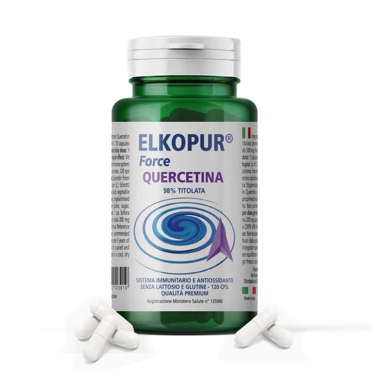 SCEN Quercetina con Vitamina C – 120 Capsule – Titolata 98% – Made in Italy