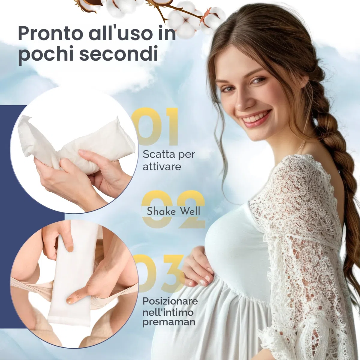 First Days Maternity - impacchi freddi perineali (8), attivazione istantanea, completamente assorbente, perfetto per ospedale o borsa del lavoro, sollievo dal dolore senza droghe dopo la nascita